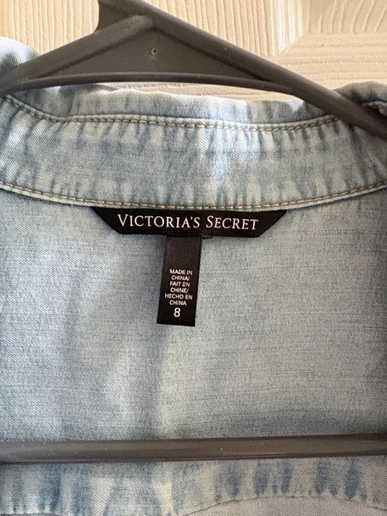 Victoria's Secret Light Wash Denim Shirt Jacket - Picture 2 of 7